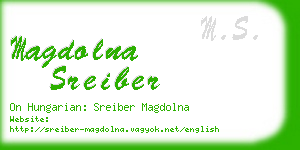 magdolna sreiber business card